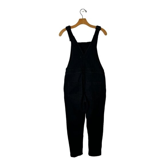 Whistles Overalls Women 27 Black Cotton Leni Dungaree Straight Leg Crop Jumpsuit - Picture 3 of 11